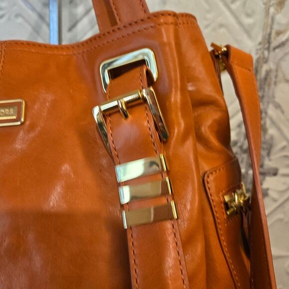 Michael Kors Collection Darrington Large Camel Color Leather Bag - Picture 4 of 15